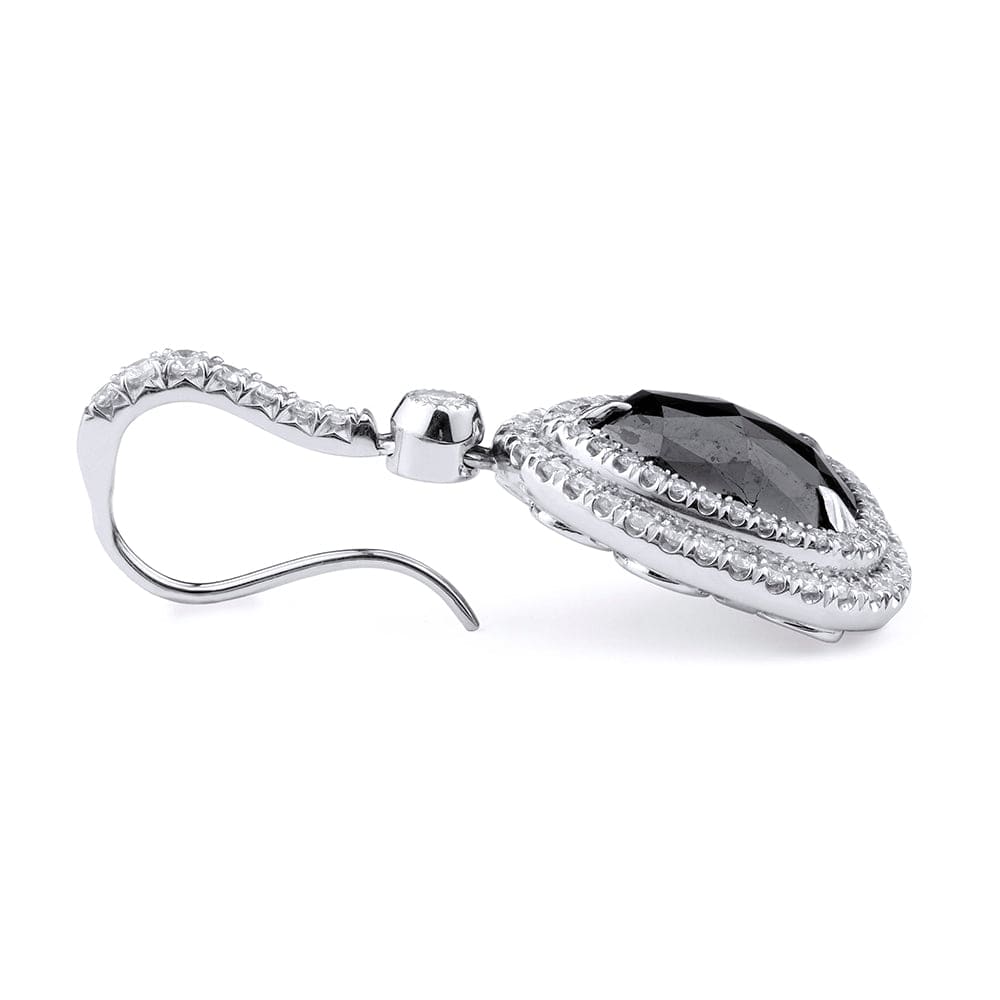 MICHAEL M High Jewelry Large Pear Drop Black Diamond Earrings ER239