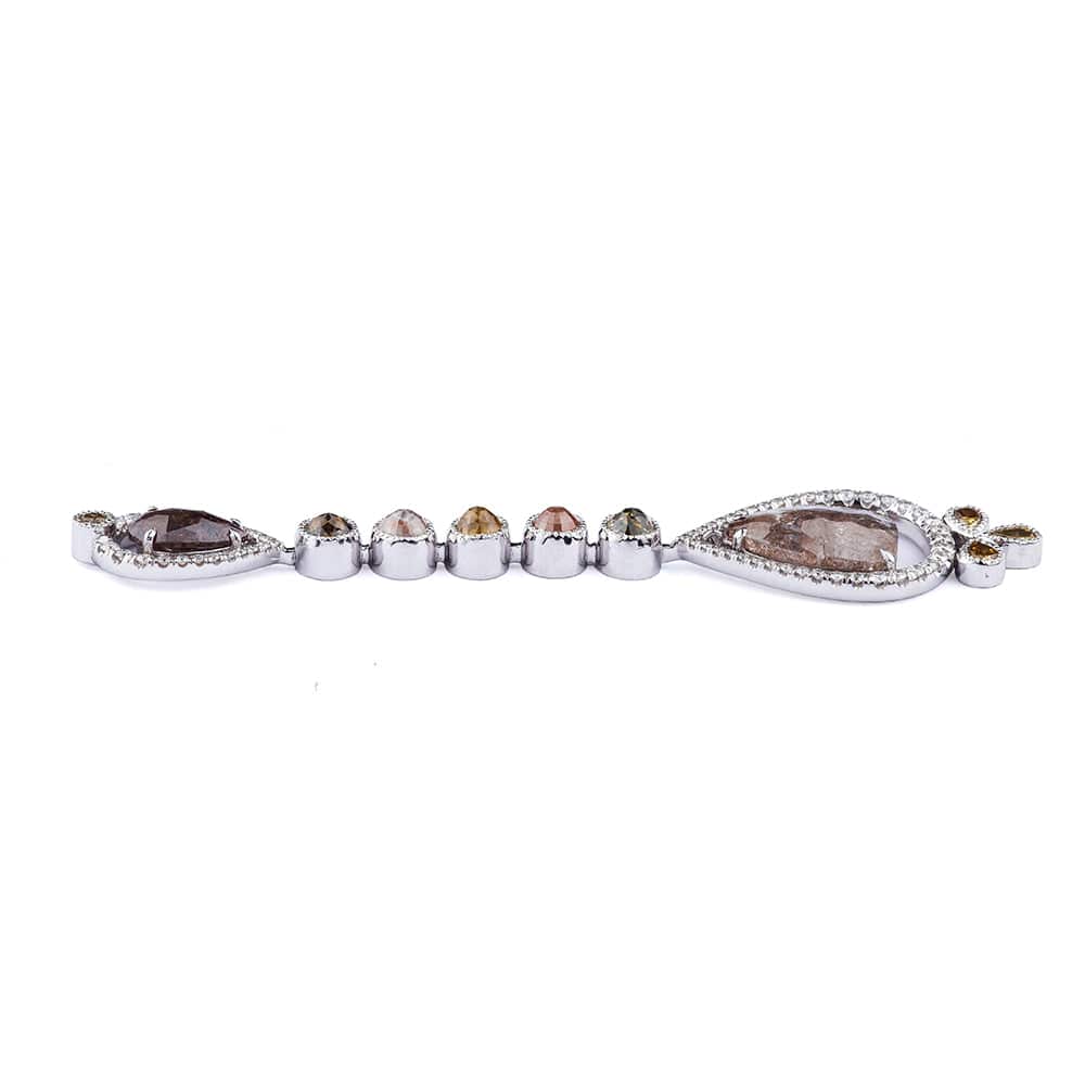 MICHAEL M High Jewelry Multi-Colored Linear Teardrop Earrings ER203