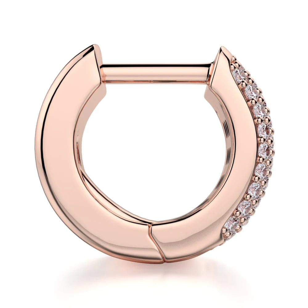 MICHAEL M High Jewelry Wide Huggie Diamond Hoop Earrings