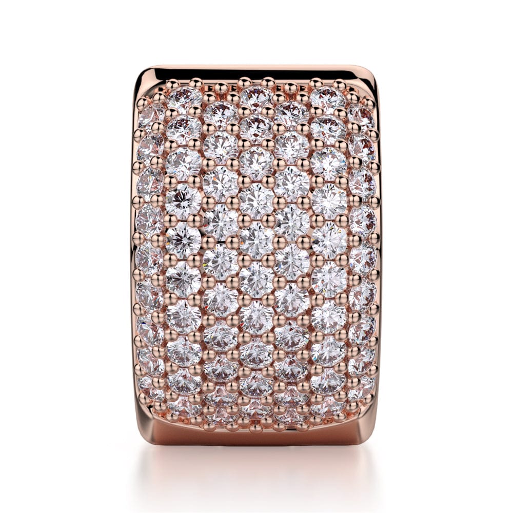 MICHAEL M High Jewelry Wide Huggie Diamond Hoop Earrings