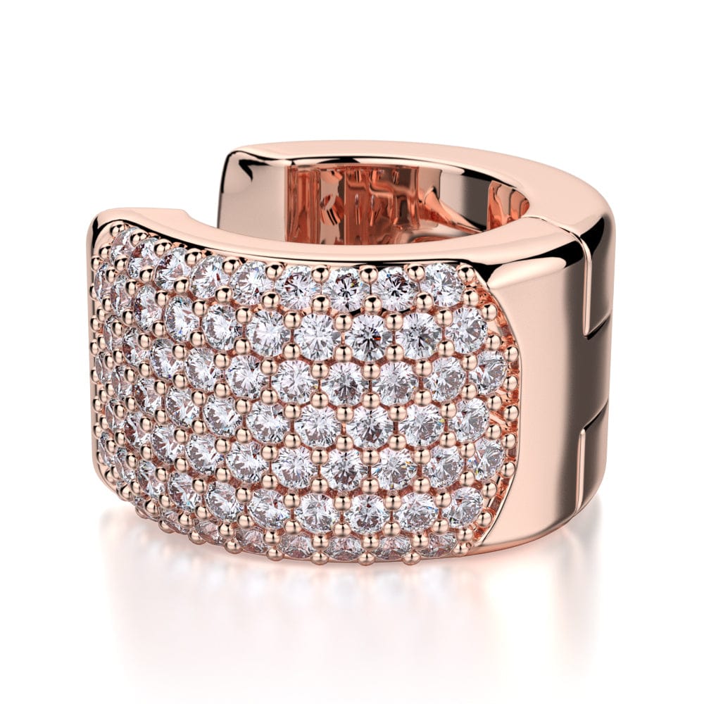 MICHAEL M High Jewelry Wide Huggie Diamond Hoop Earrings
