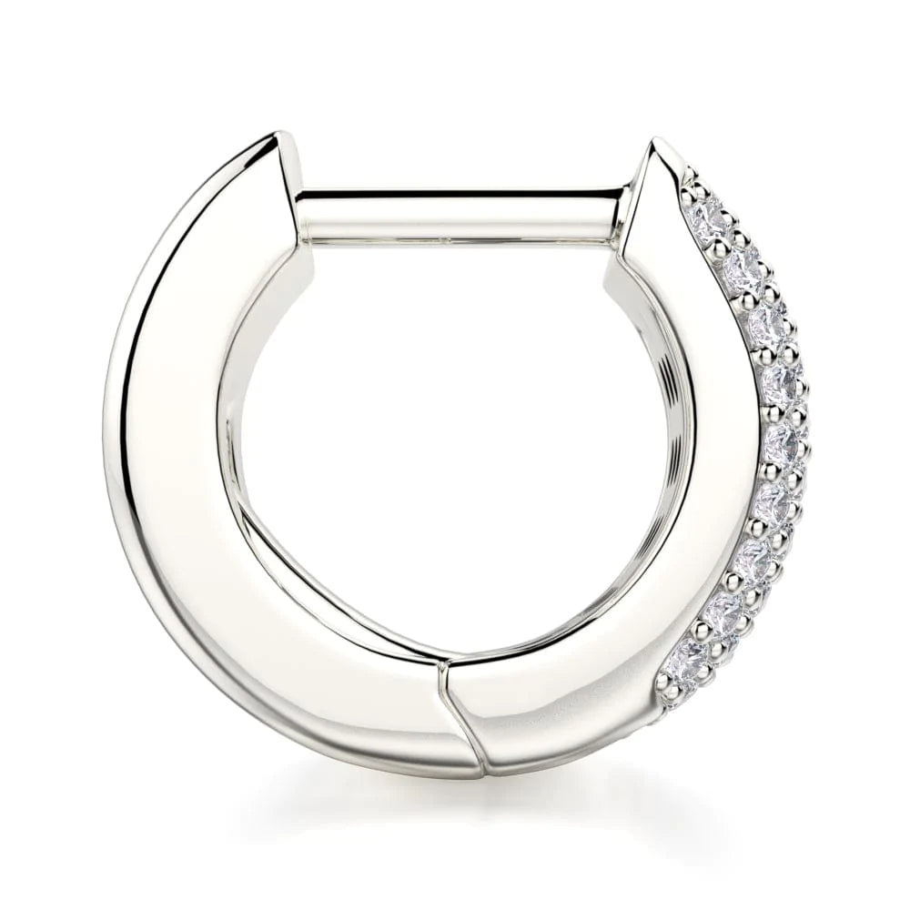 MICHAEL M High Jewelry Wide Huggie Diamond Hoop Earrings