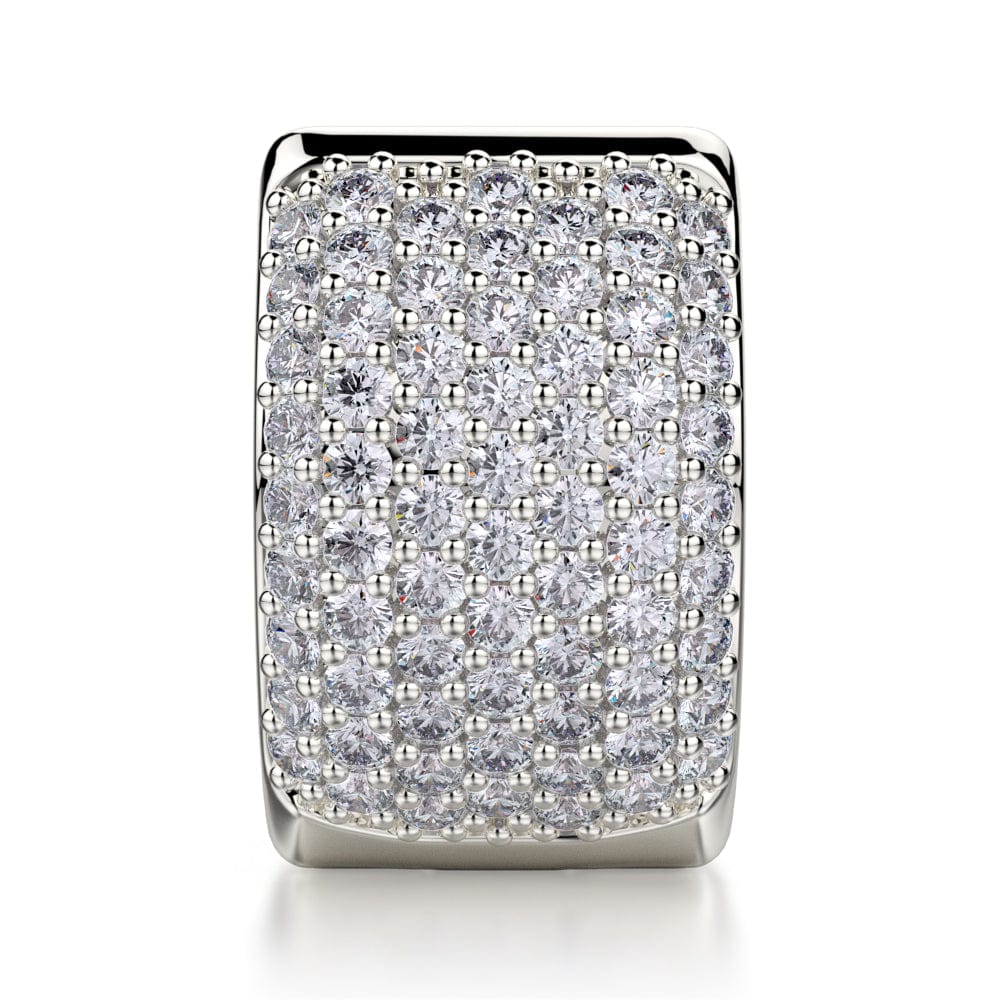 MICHAEL M High Jewelry Wide Huggie Diamond Hoop Earrings