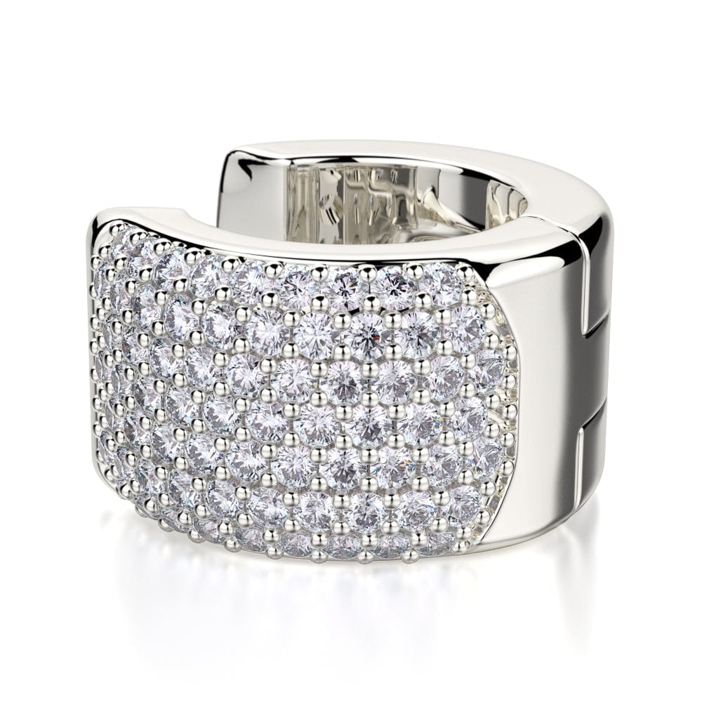 MICHAEL M High Jewelry Wide Huggie Diamond Hoop Earrings