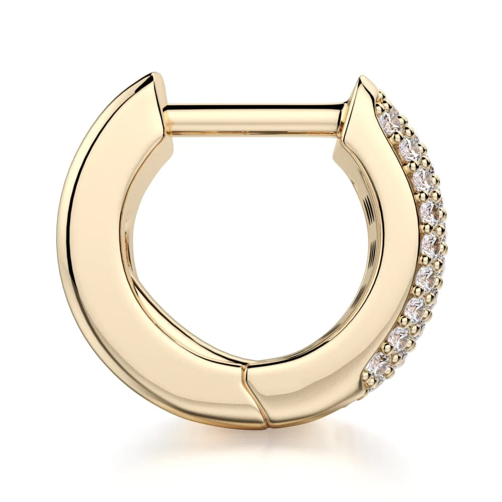 MICHAEL M High Jewelry Wide Huggie Diamond Hoop Earrings