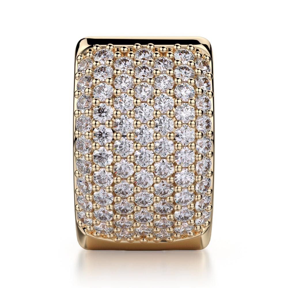MICHAEL M High Jewelry Wide Huggie Diamond Hoop Earrings