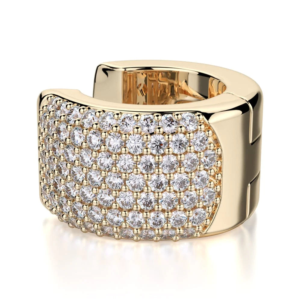MICHAEL M High Jewelry Wide Huggie Diamond Hoop Earrings