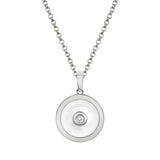 MICHAEL M Necklace 14k White Gold / White Chroma Bullseye Pendant P488