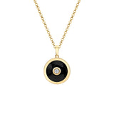 MICHAEL M Necklace 14k Yellow Gold / Black Chroma Bullseye Pendant P488