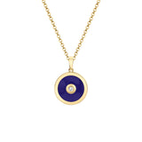 MICHAEL M Necklace 14k Yellow Gold / Blue Chroma Bullseye Pendant P488