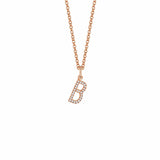 MICHAEL M Necklaces 14K Rose Gold / B Diamond Initial Pendant P141-RG-B