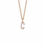 MICHAEL M Necklaces 14K Rose Gold / C Diamond Initial Pendant P141-RG-C