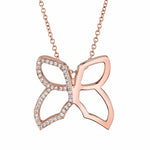 MICHAEL M Necklaces 14K Rose Gold Diamond Butterfly Pendant Necklace P220RG
