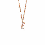MICHAEL M Necklaces 14K Rose Gold / E Diamond Initial Pendant P141-RG-E