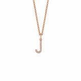 MICHAEL M Necklaces 14K Rose Gold / J Diamond Initial Pendant P141-RG-J