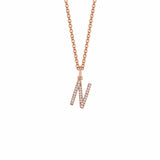 MICHAEL M Necklaces 14K Rose Gold / N Diamond Initial Pendant P141-RG-N