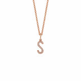 MICHAEL M Necklaces 14K Rose Gold / S Diamond Initial Pendant P141-RG-S