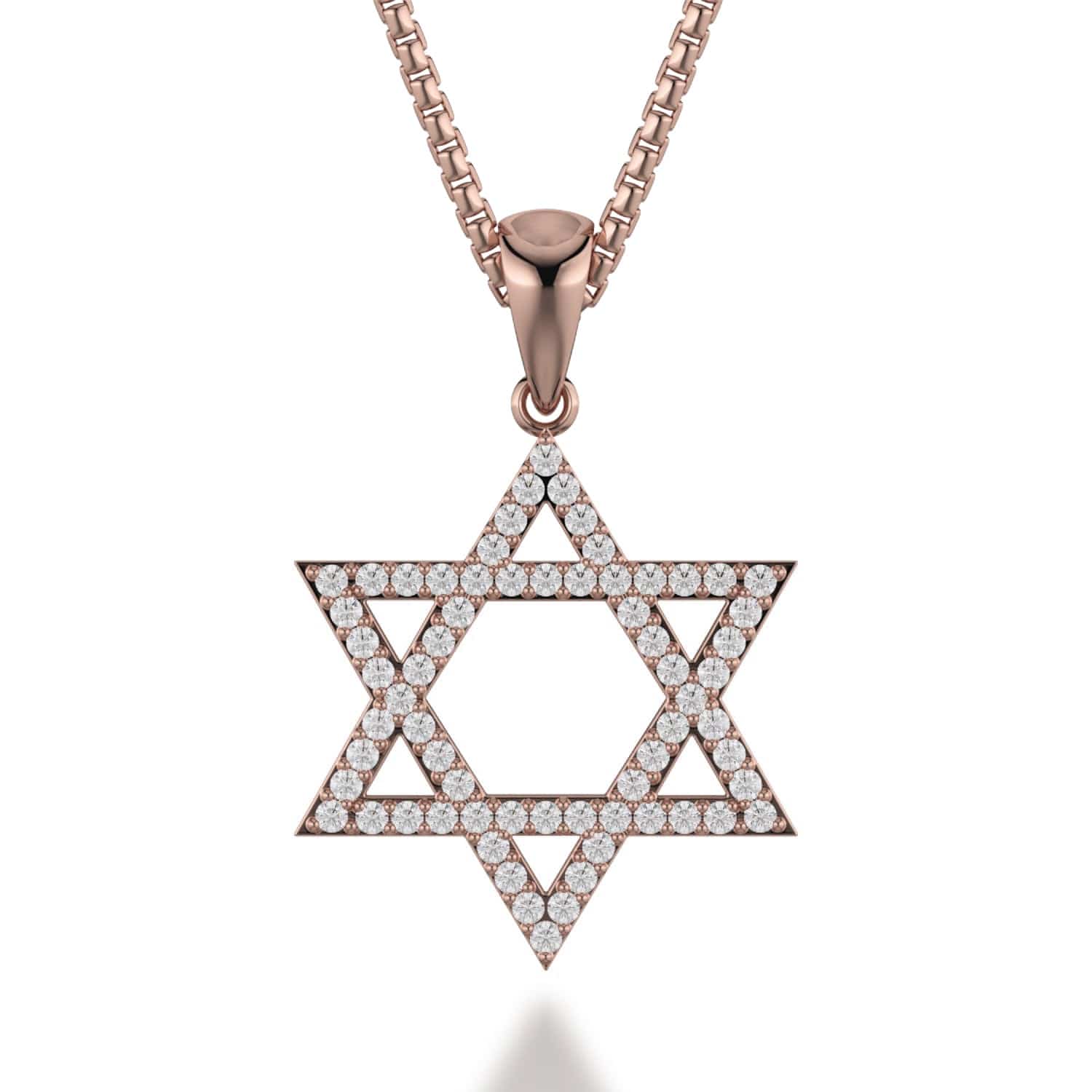 MICHAEL M Necklaces 14K Rose Gold Star of David Diamond Pendant MP235RG
