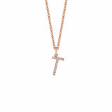 MICHAEL M Necklaces 14K Rose Gold / T Diamond Initial Pendant P141-RG-T