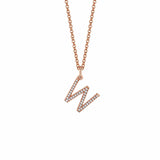 MICHAEL M Necklaces 14K Rose Gold / W Diamond Initial Pendant P141-RG-W