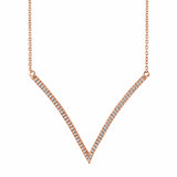 MICHAEL M Necklaces 14K Rose Gold Wide V Diamond Pendant P217RG