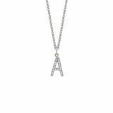 MICHAEL M Necklaces 14K White Gold / A Diamond Initial Pendant P141-WG-A