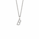 MICHAEL M Necklaces 14K White Gold / B Diamond Initial Pendant P141-WG-B
