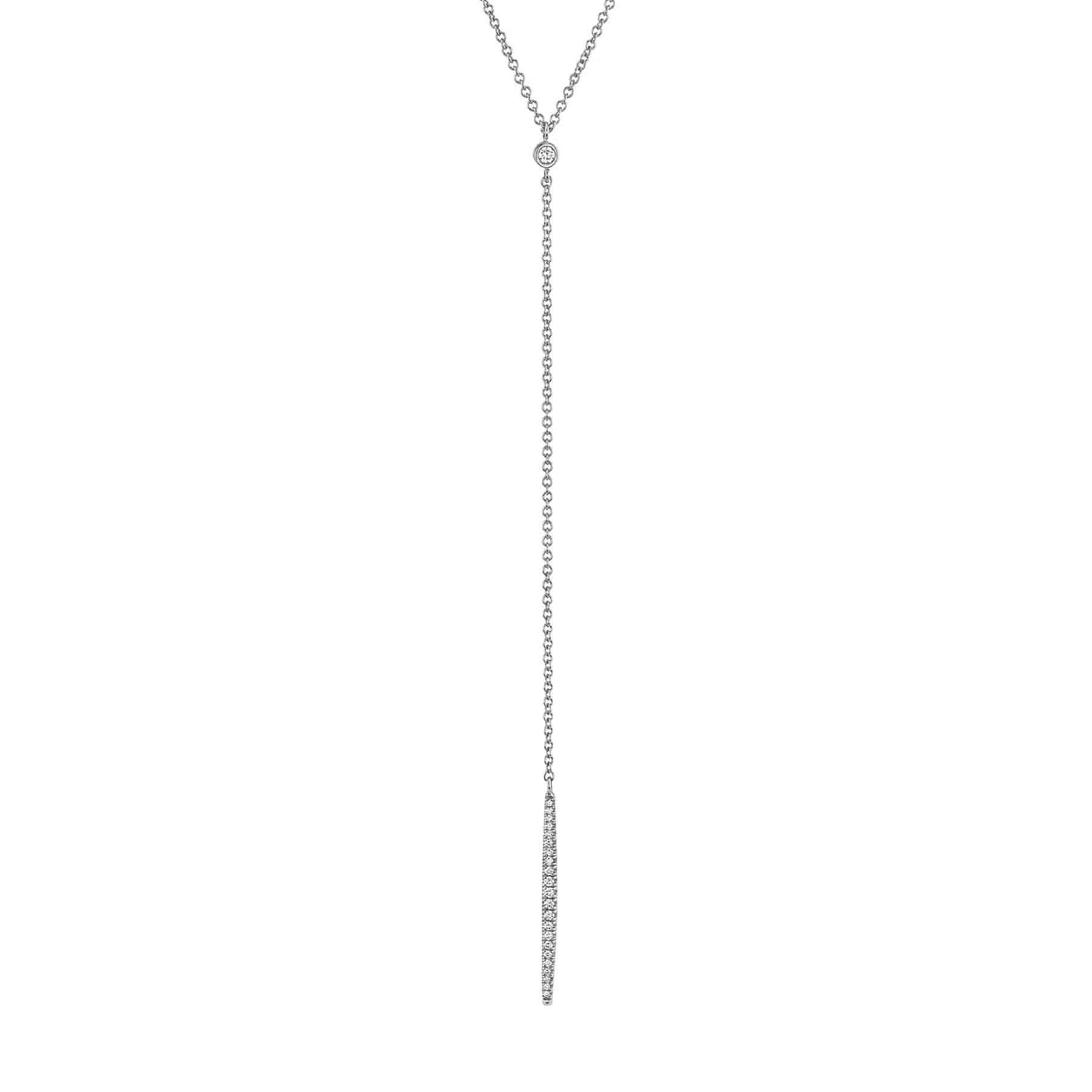 MICHAEL M Necklaces 14K White Gold Diamond Linear Drop Necklace CN216-WG