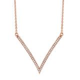 MICHAEL M Necklaces 14K White Gold Diamond V Pendant P218WG