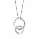 MICHAEL M Necklaces 14K White Gold Double Diamond Circle Pendant P221WG
