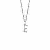MICHAEL M Necklaces 14K White Gold / E Diamond Initial Pendant P141-WG-E