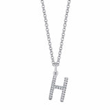MICHAEL M Necklaces 14K White Gold / H Diamond Initial Pendant P141-WG-H