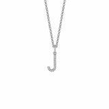 MICHAEL M Necklaces 14K White Gold / J Diamond Initial Pendant P141-WG-J
