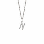 MICHAEL M Necklaces 14K White Gold / N Diamond Initial Pendant P141-WG-N