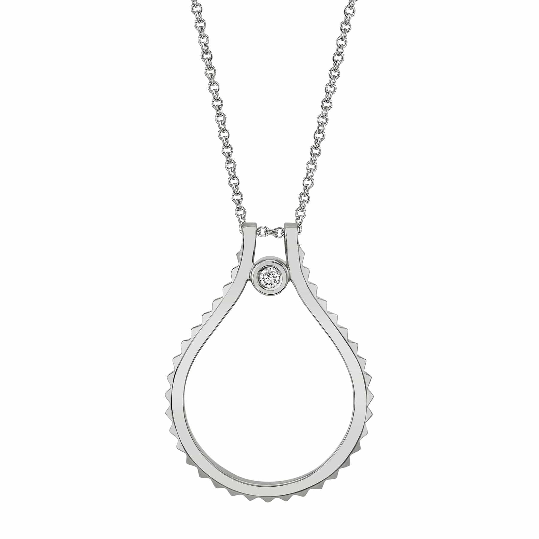 MICHAEL M Necklaces 14K White Gold Signature MM Tetra Pendant P372WG
