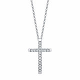 MICHAEL M Necklaces 14K White Gold Small Diamond Cross Pendant P139S-WG