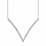 MICHAEL M Necklaces 14K White Gold Wide V Diamond Pendant P217WG