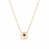 MICHAEL M Necklaces 14K Yellow Gold / Amethyst - February Signature Birthstone Necklace CN435AM