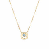 MICHAEL M Necklaces 14K Yellow Gold / Aquamarine - March Signature Birthstone Necklace CN435AQ