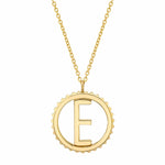 MICHAEL M Necklaces 14K Yellow Gold / B Tetra Initial Medallion P366YG