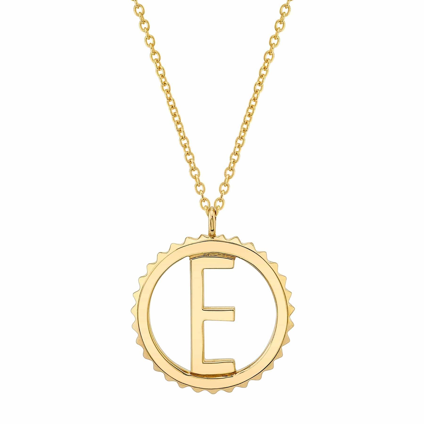 MICHAEL M Necklaces 14K Yellow Gold / B Tetra Initial Medallion P366YG