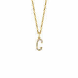 MICHAEL M Necklaces 14K Yellow Gold / C Diamond Initial Pendant P141-YG-C