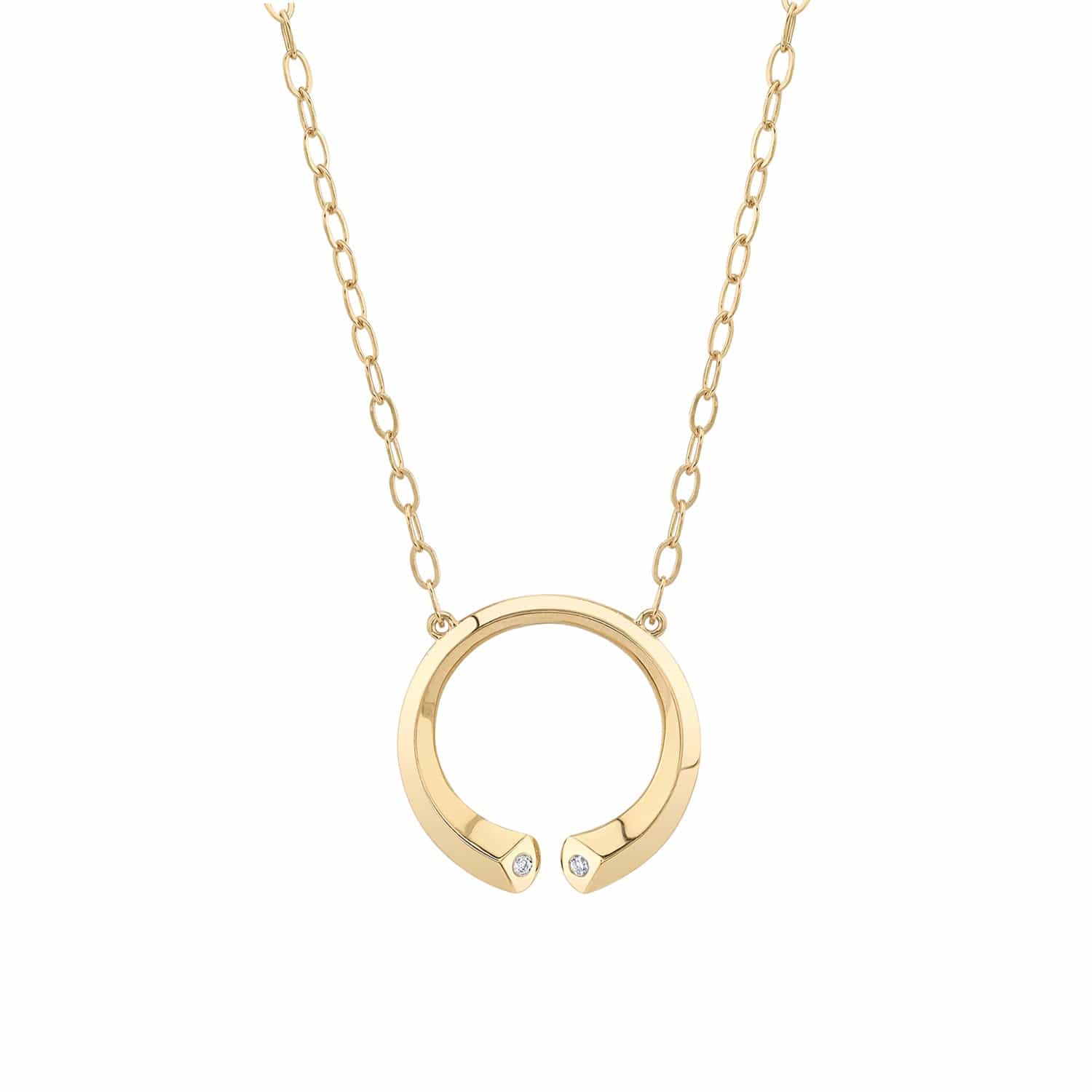 MICHAEL M Necklaces 14K Yellow Gold Carve Knife Edge Necklace Yellow Gold