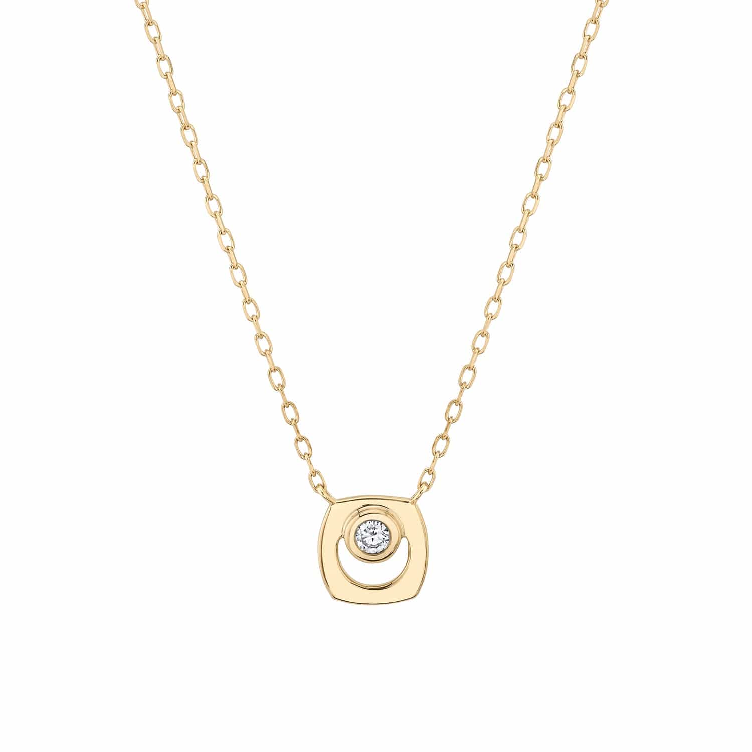 MICHAEL M Necklaces 14K Yellow Gold / Diamond - April Signature Birthstone Necklace CN435DI