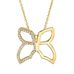 MICHAEL M Necklaces 14K Yellow Gold Diamond Butterfly Pendant Necklace P220YG