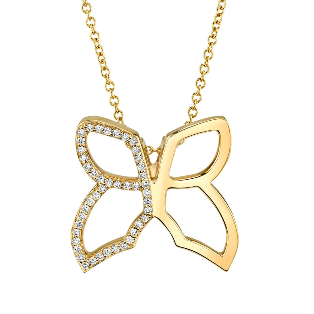 MICHAEL M Necklaces 14K Yellow Gold Diamond Butterfly Pendant Necklace P220YG