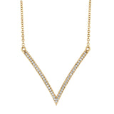 MICHAEL M Necklaces 14K Yellow Gold Diamond V Pendant P218YG