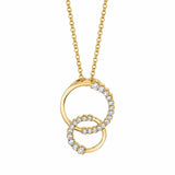 MICHAEL M Necklaces 14K Yellow Gold Double Diamond Circle Pendant P221YG
