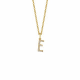 MICHAEL M Necklaces 14K Yellow Gold / E Diamond Initial Pendant P141-YG-E