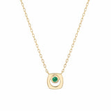 MICHAEL M Necklaces 14K Yellow Gold / Emerald - May Signature Birthstone Necklace CN435EM